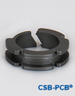 Plastic clip bearings, opening flange