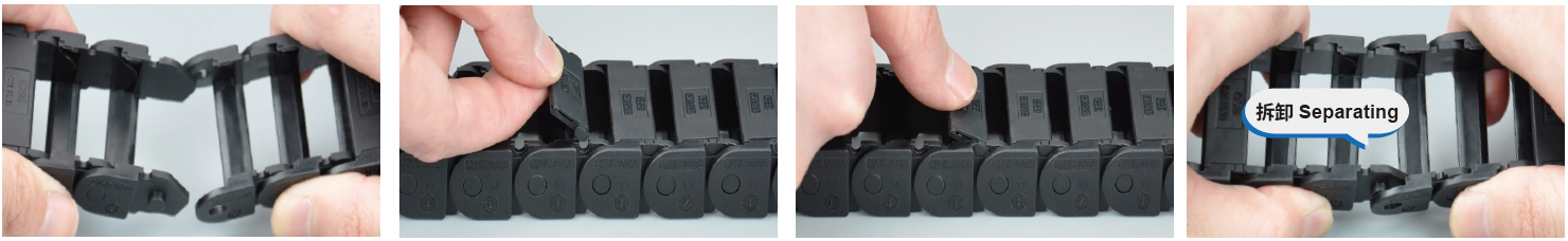 CSB Openable micro cable chains installation